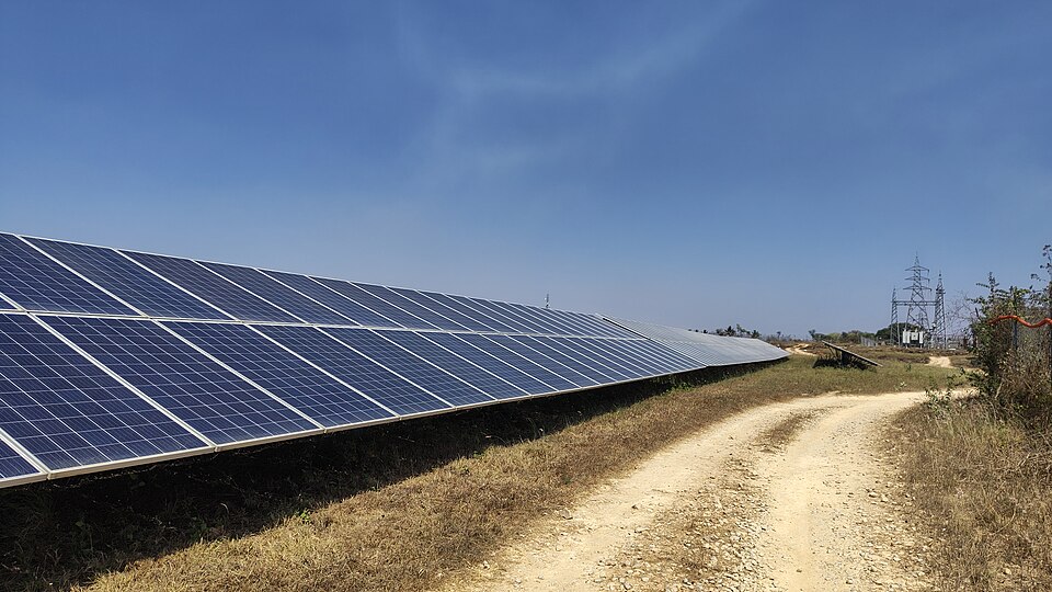 Solar Panels On A Grid
